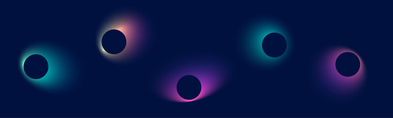 Y2K gradient shapes with blue blur colors. Abstract, fluid color. Flat vector illustration isolated on white.