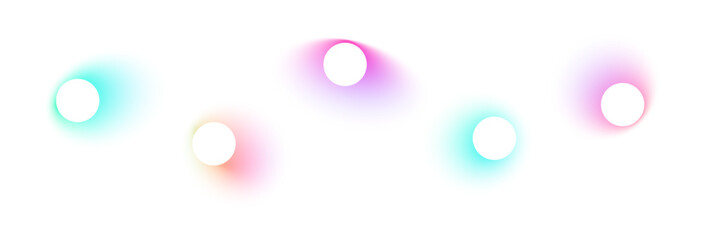 Fluid shapes with gradient aura and blurred color effect. Abstract elements with smooth transitions. Flat vector illustration isolated on white background.