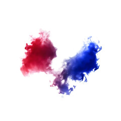 Patriotic Color Burst: Red, White & Blue Ink Dynamic Water Splash 