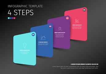 Infographic Template with Four Colorful 3D Steps