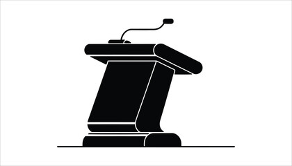 Podium Silhouette: A minimalist silhouette captures the essence of a podium, conveying a sense of formality, communication, and presentation.