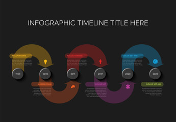 Infographic Timeline Design Template on Dark Background
