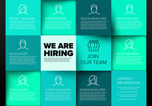 We Are Hiring: Job Opportunities and Team Recruitment Graphic Template
