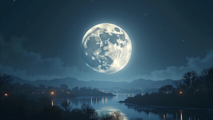 supermoon night view