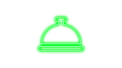 Glowing Neon Service Bell Sign, Neon bell concierge icon glow with transparent background