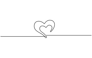 One line drawing of love sign with four hearts embrace minimalism design on white background, Family linear symbol animation. Motherhood sign.Motherhood sign.