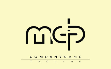 Obraz premium MP abstract letter design. Modern Business Logo Design With Abstract Typography and Contemporary Style