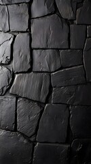 Fototapeta premium Dark Grey Stone Wall Texture Background Irregular Pattern