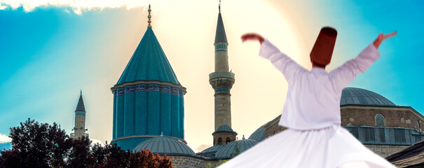 Konya city  Turkey Mevlana tomb landscape
