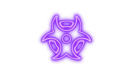 Obraz premium Neon Biohazard Symbol, Neon biohazard icon glow with transparent background
