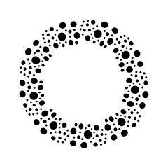 Abstract circular shape made of black dots