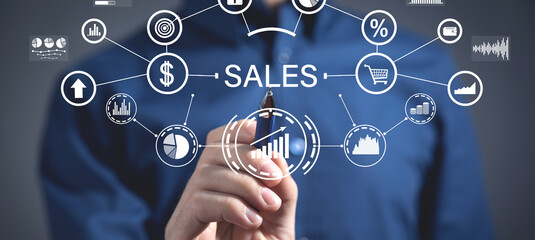 Concept of Increase Sales. Business. Finance