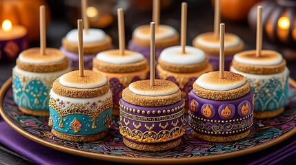 Spooky S'mores Pops on a Magical Halloween Dessert Spread