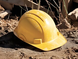 Hard Hat Construction Site Safety Helmet Ground