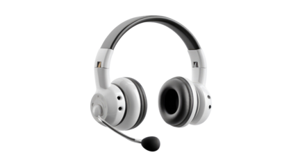 Wireless Headset:  Modern, comfortable wireless headset with noise-canceling earcups and a flexible boom microphone. Ideal for communication, music, and online meetings. 