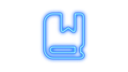 Glowing Neon Book Icon, Neon book bookmark whills icon glow with transparent background