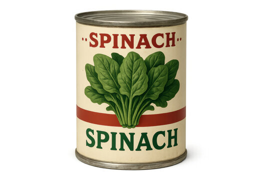Spinach canned food isolated on transparent background