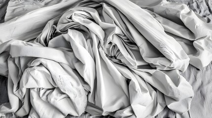 Obraz premium Abstract Draped Fabric Texture White Cotton Cloth Background