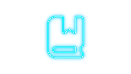 Glowing Neon Book Icon, Neon book bookmark whills icon glow with transparent background