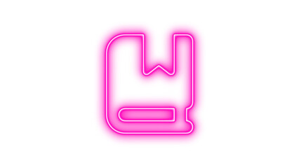 Glowing Neon Book Icon, Neon book bookmark whills icon glow with transparent background