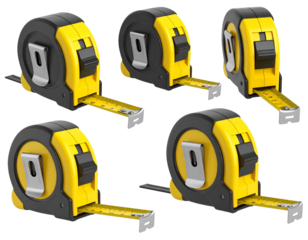 Measuring tapes in various positions