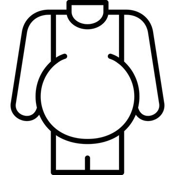 ascites icon illustration design with outline