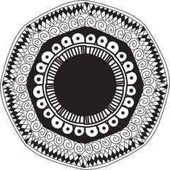 Intricate Mandala Design with Floral and Geometric Patterns – Detailed Symmetrical Ethnic Art, Boho Style Illustration for Meditation, Yoga, Spirituality, and Decorative Background Use