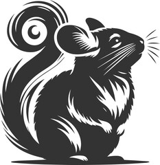 Obraz premium Silhouette of a chinchilla vector animal drawing