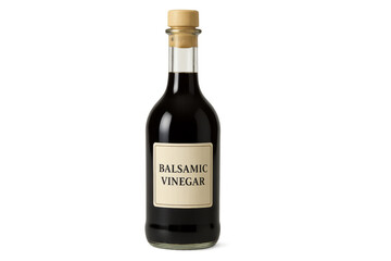 Balsamic vinegar bottle standing on transparent background