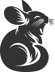 Silhouette of a chinchilla vector animal drawing