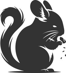Silhouette of a chinchilla vector animal drawing