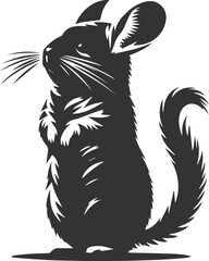 Silhouette of a chinchilla vector animal drawing