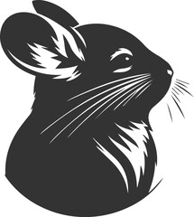 Silhouette of a chinchilla vector animal drawing