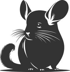 Silhouette of a chinchilla vector animal drawing