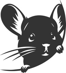 Silhouette of a chinchilla vector animal drawing