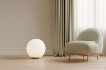 photorealistic ultraminimalistic scene for website homepage featuring ultrabright object surrounded by neutral