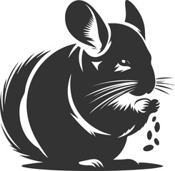 Silhouette of a chinchilla vector animal drawing