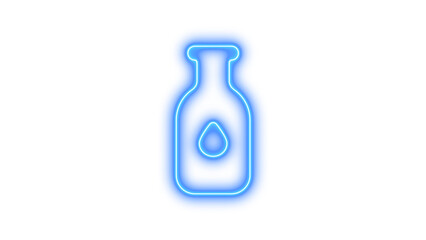 Neon bottle droplet icon glow with transparent background