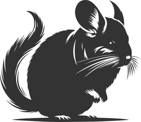 Silhouette of a chinchilla vector animal drawing