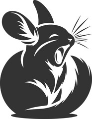 Silhouette of a chinchilla vector animal drawing