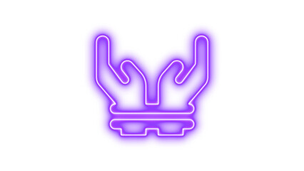 Fototapeta premium Neon hands bound icon glow with transparent background
