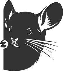 Silhouette of a chinchilla vector animal drawing