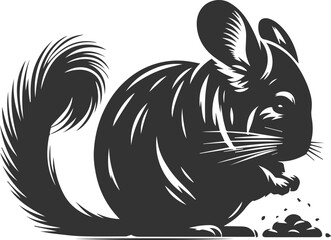 Silhouette of a chinchilla vector animal drawing