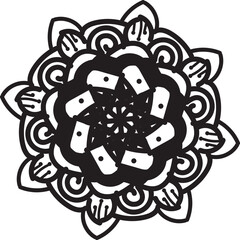 Intricate Mandala Design with Floral and Geometric Patterns – Detailed Symmetrical Ethnic Art, Boho Style Illustration for Meditation, Yoga, Spirituality, and Decorative Background Use