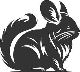 Silhouette of a chinchilla vector animal drawing