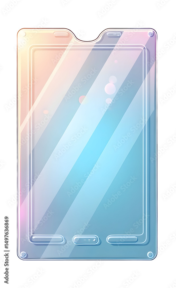 Poster transparent phone screen protector with colorful light reflection and smooth surface