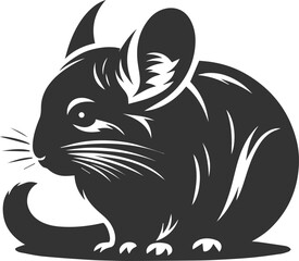 Silhouette of a chinchilla vector animal drawing