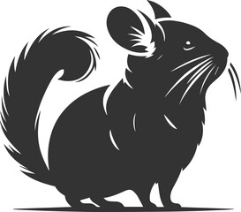 Silhouette of a chinchilla vector animal drawing