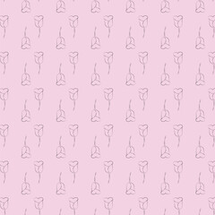 Seamless Pattern with Red Roses and Day Dear Text on Light Background