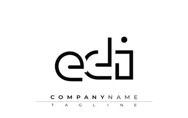 EDI abstract letter design. Modern Business Logo Design With Abstract Typography and Contemporary Style
